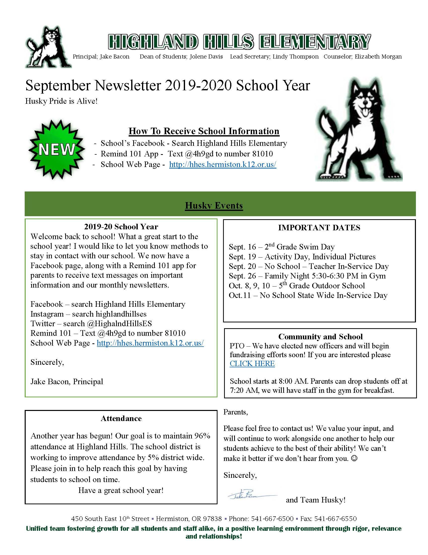 September's newsletter